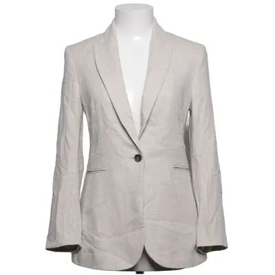 Blazer (Beige) from H&M Linen, Polyester, Viscose