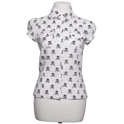 Chemise à manches courtes (Blus, puffärm, söt, dödskallar, skulls, emo, goth, alternativ, punk, grunge, gothic lolita, pastel goth, kawaii, streetwear) de Divided by H&M Coton