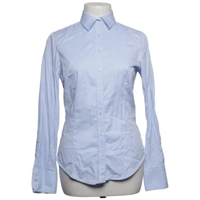 Shirt (Blauw) van Zara Basic Katoen, Elastaan, Polyamide