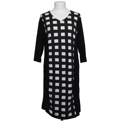 Kjole (Sort, Hvid) fra Handberg Elastan, Viscose