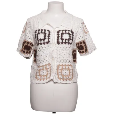 Short sleeve shirt (White, Brown, Beige) from Papillonne Cotton, Polyester