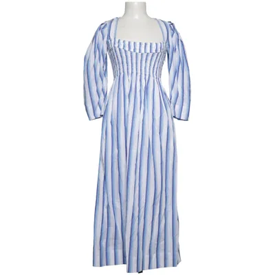 Robe longue (Bleu, Blanc) de Ganni Coton biologique
