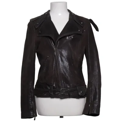 Veste de motard (Marron) de Vent couvert Cuir