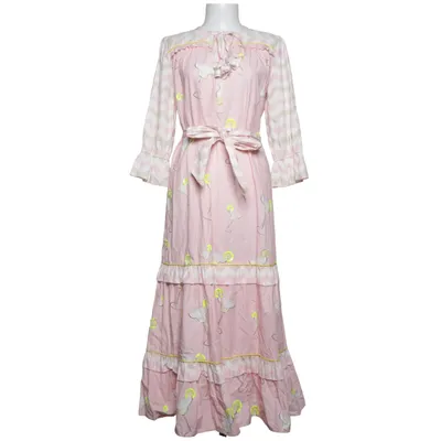 Maxi jurk (Roze, Beige, Meerkleurig) van Yess Katoen