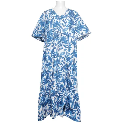 Maxi dress (Blue, White) from MyWear Woman Cotton