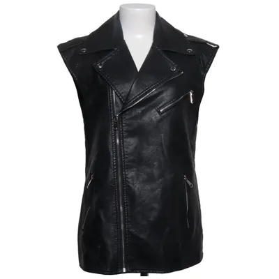 Biker vest (Black) from Voyelles Polyester, Polyurethane