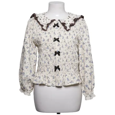 Bluse (Beige, Blå, Brun) fra Urban Outfitters Bomuld, Elastan, Linned, Polyester