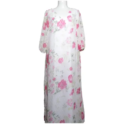 Maxikleid (Weiß, Pink, Grün) von Isolde Polyester