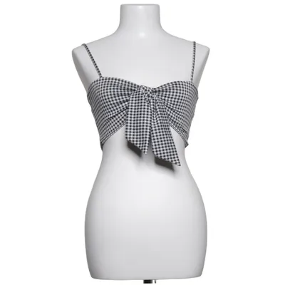 Crop top (Sort, Hvid) fra Urban Outfitters Elastan, Polyester