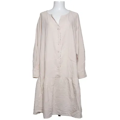 Jurk (Beige) van Milano Italy Katoen, Linnen