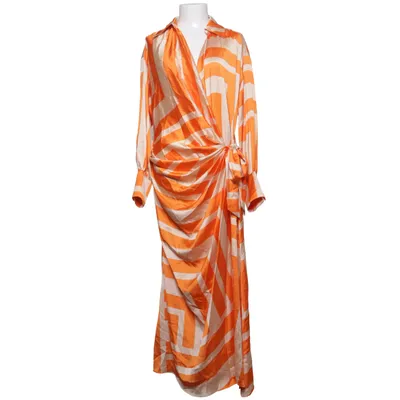 Slå-om-kjole (Orange, Beige) fra Mango Polyester