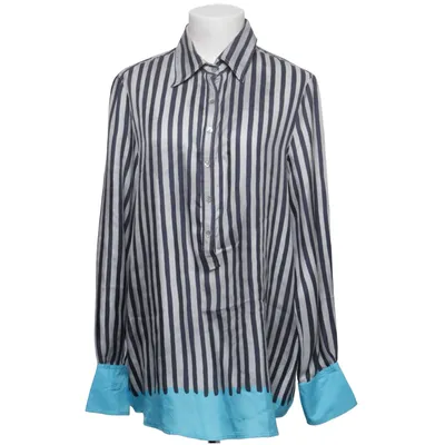 Shirt (Blue, White) from Maliparmi Silk