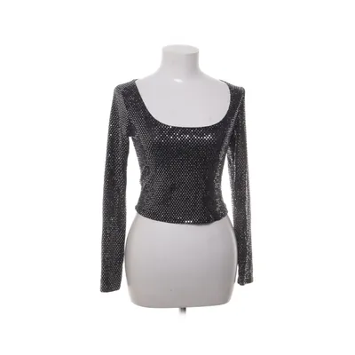 Crop top (Zwart, Zilver) van NLY One Elastaan, Metallvezel, Polyamide