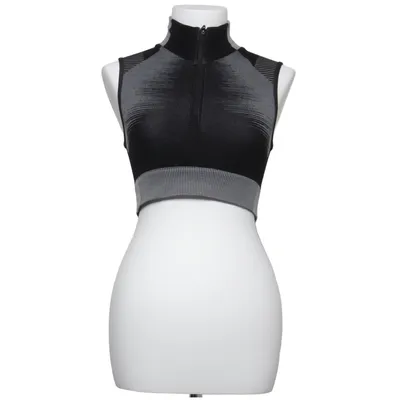 Crop top (Noir, Gris) de Y-3 Élasthane, Polyamide, Polyester, Laine