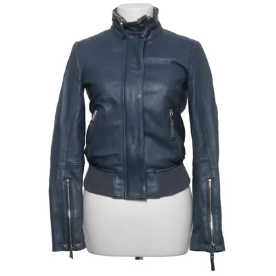 Biker jacket (Blue) from Be Edgy Cotton, Elastane, Leather