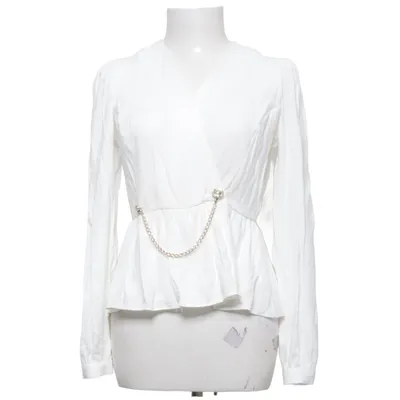 Wrap blouse (White) from adL Polyester, Viscose