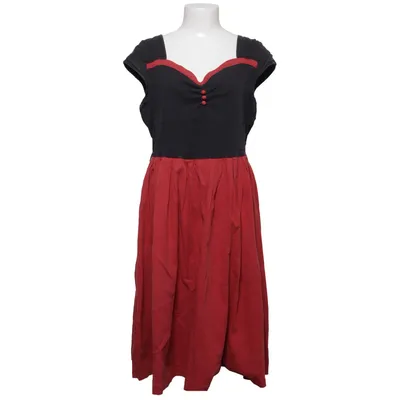 Kjole (Sort, Rød) fra Lindy Bop Bomuld, Elastan, Polyester