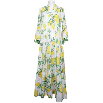 Maxikleid (Weiß, Gelb, Grün) von Antica Sartoria Polyester