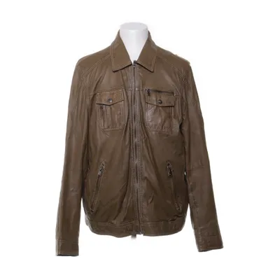 Läderjacka (Brun) från Engbers Bomull, Skinn, Polyester