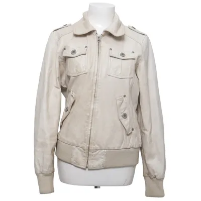 Läderjacka (Beige) från Maze Akryl, Elastan, Skinn, Polyester, Viskos