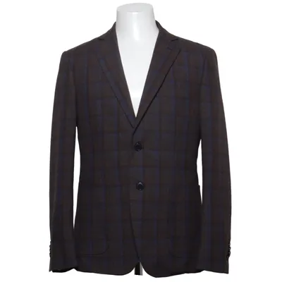 Blazer (Brown, Blue) from Dan John Polyester, Viscose, Wool