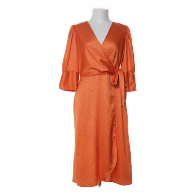 Wrap dress (Orange, Black) from Closet Polyester