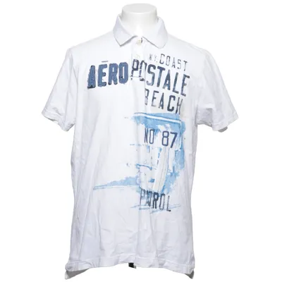 Polo shirt (White, Blue) from Aéropostale Cotton