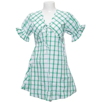 Wrap dress (Green, White) from Wednesday's Girl Cotton