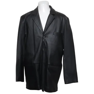 Leren blazer (Zwart) van Code Leer, Polyester