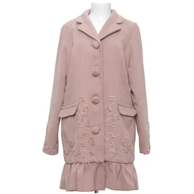 Coat (Pink) from Cream Polyester, Viscose