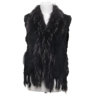 Bont gilet (Zwart) Acryl, Bont