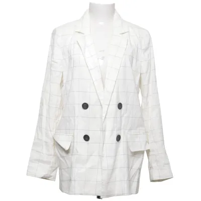 Blazer (Hvid) fra Massimo Dutti Elastan, Linned, Polyester, Viscose