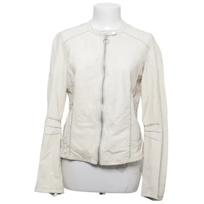 Leather jacket (Beige) from Freaky Nation Cotton, Leather