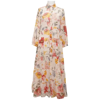 Maxi jurk (Beige, Meerkleurig)
