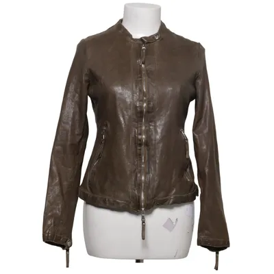 Leather jacket (Green) from Be Edgy Cotton, Elastane, Leather