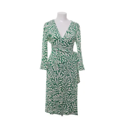 Slå-om-kjole (Grøn, Hvid) fra Diane von Furstenberg Vintage Silke