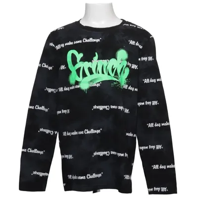 Langærmet t-shirt (Sort, Grøn, Hvid) fra A+ Bomuld, Elastan