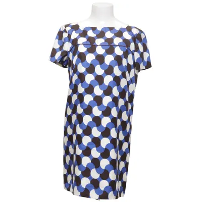 Robe (Bleu, Marron, Blanc) de Milly of New York Acétate, Soie