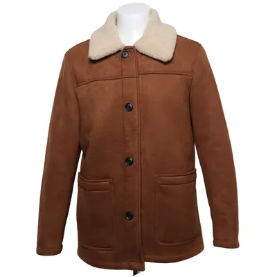 Shearling jas (Bruin, Beige) van Mango Man Elastaan, Polyester