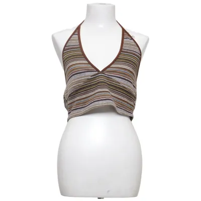 Haut dos-nu (Marron, Multicolore) de Romwe Élasthane, Polyester