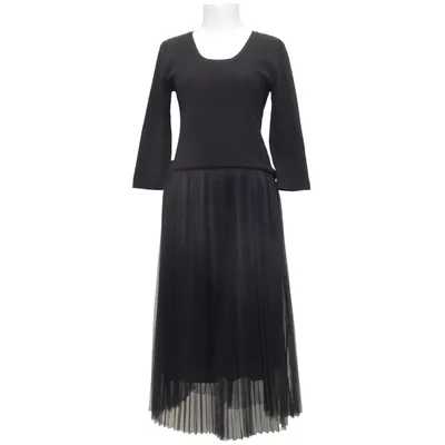 Jurk (Zwart) van Oui Polyamide, Polyester, Viscose
