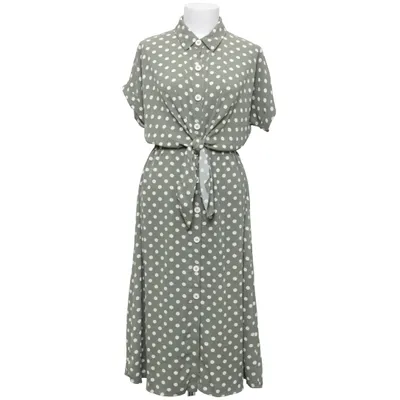 Skjortklänning (Grön, Vit) från Marie Sixtine Polyester, Viskos