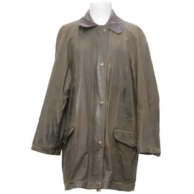 Oilskin coat (Green) from The Scotch House Cotton, Leather