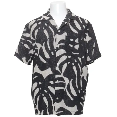 Kortærmet skjorte (Sort, Hvid) fra H&M Man Bomuld, Polyester