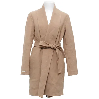 Coat (Brown) from Massimo Dutti Nylon, Wool