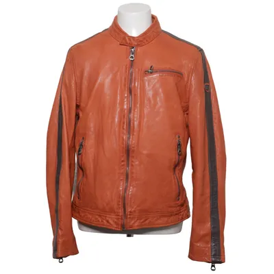 Leren jack (Oranje) van Gipsy Katoen, Leer, Polyester