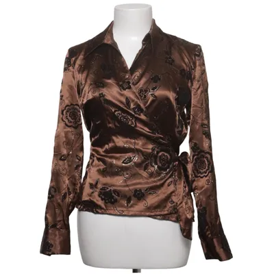 Slå-om bluse (Brun, Sort) fra Festa Polyester