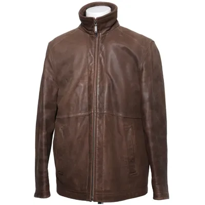 Læderjakke (Brun) fra Redwood Bomuld, Læder, Polyester