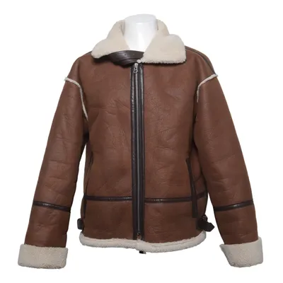 Shearlingjacka (Brun, Beige) från TOPDRESSING Akryl, Polyester, Polyuretan