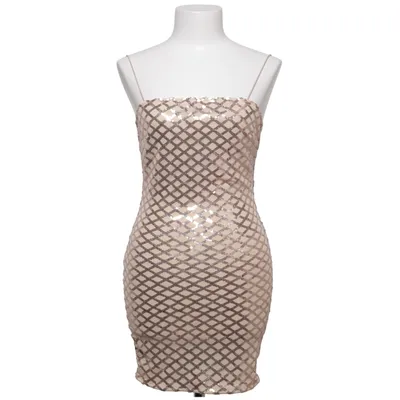 Cocktailjurk (Beige, Goud) van PrettyLittleThing Elastaan, Polyester